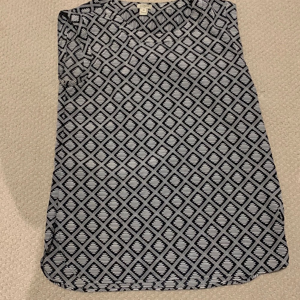 J. Crew Black & White Printed Blouse